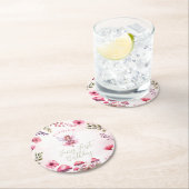 Fairy eerste verjaardag betoverde bos paddenstoel ronde kartonnen onderzetter (Insitu)