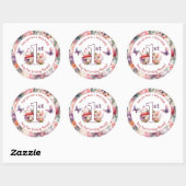 Fairy eerste verjaardag betoverde vlindertuin ronde sticker (Vel)