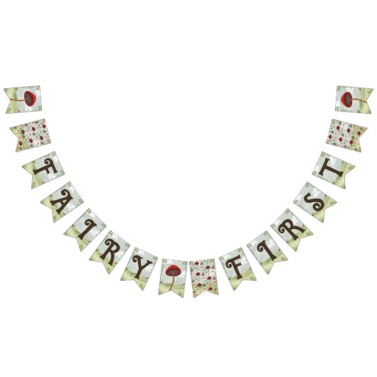 Fairy eerste verjaardag bos tuin paddenstoel vlaggetjes (Alle)