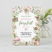 Fairy Eerste Verjaardag Bos Waterverf Schattige Me Kaart (Staand voorkant)