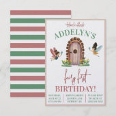 Fairy eerste verjaardag, Fairy tuin thema verjaard Kaart (Voorkant / Achterkant)