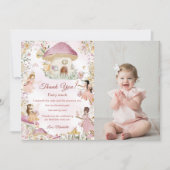 Fairy eerste verjaardag foto dank u kaart (Voorkant)