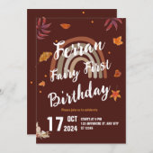 Fairy Eerste Verjaardag Herfst Boho Rainbow Kaart (Voorkant / Achterkant)