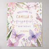 Fairy Eerste Verjaardag Meisje 1e Verjaardag Feest Poster (Voorkant)