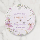 Fairy eerste verjaardag meisje bedankjes labels (Voorkant)