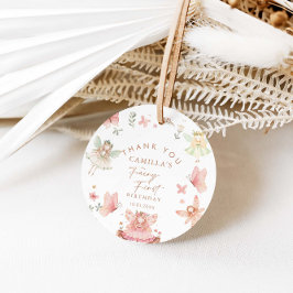 Fairy eerste verjaardag meisje bedankjes labels