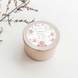 Fairy eerste verjaardag meisje ronde sticker