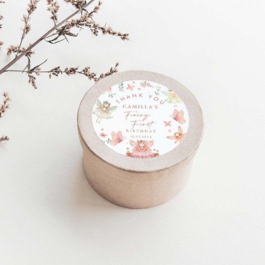 Fairy eerste verjaardag meisje ronde sticker