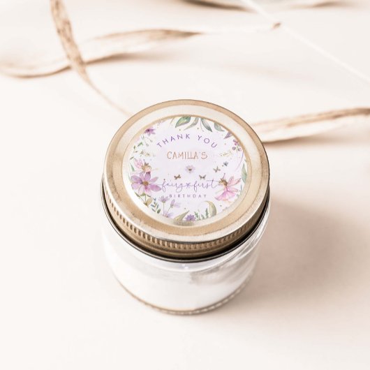 Fairy eerste verjaardag meisje ronde sticker