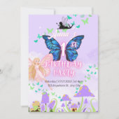 Fairy Eerste Verjaardag Prinses Vlinder Paddestoel Kaart (Voorkant)