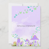 Fairy Eerste Verjaardag Prinses Vlinder Paddestoel Kaart (Achterkant)