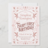 Fairy Eerste Verjaardag Roze Lief Meisjes Dagfeest Kaart (Voorkant)