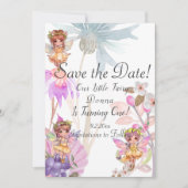 Fairy Eerste Verjaardag Save the Date Kaart (Voorkant)