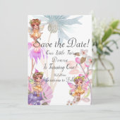 Fairy Eerste Verjaardag Save the Date Kaart (Staand voorkant)