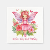 Fairy eerste verjaardag Schattige meisje roze Wate Servet (Voorkant)