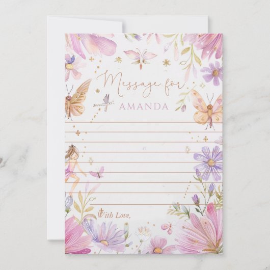 Fairy Eerste Verjaardag Tijd Capsule Bericht Kaart (Voorkant)