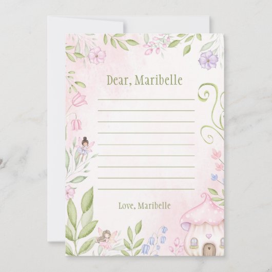 Fairy Eerste Verjaardag Tijd Capsule Note Kaart (Voorkant)