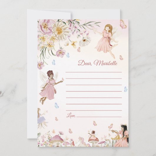 Fairy Eerste Verjaardag Tijd Capsule Note Kaart (Voorkant)