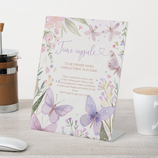 Fairy eerste verjaardag tijd capsule reclamebord met voetstuk (Insitu)