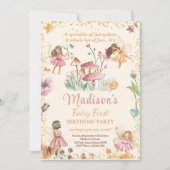 Fairy Eerste Verjaardag Uitnodiging Fairy Uitnodig (Voorkant)