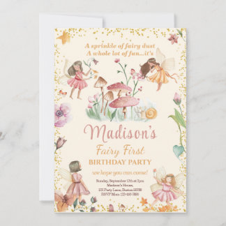 Fairy Eerste Verjaardag Uitnodiging Fairy Uitnodig