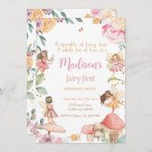 Fairy Eerste Verjaardag Uitnodiging Fairy Uitnodig (Voorkant / Achterkant)