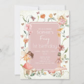 Fairy Eerste Verjaardag Uitnodiging Fairy Uitnodig (Voorkant)