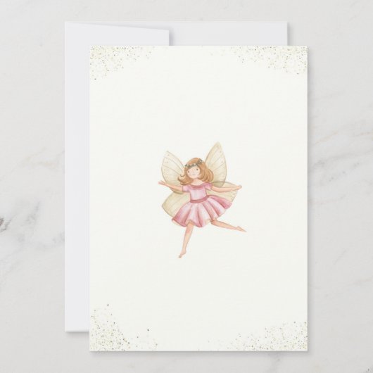 Fairy Eerste Verjaardag Uitnodiging Fairy Uitnodig (Achterkant)