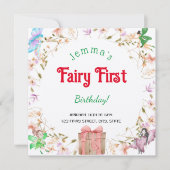 Fairy Eerste Verjaardag Waterverf Cadeaubox Uitnod (Voorkant)