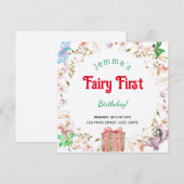 Fairy Eerste Verjaardag Waterverf Cadeaubox Uitnod (Voorkant / Achterkant)