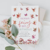 Fairy Eerste Verjaardag Waterverf Mushroom 1st Kaart