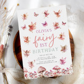 Fairy Eerste Verjaardag Waterverf Mushroom 1st Kaart