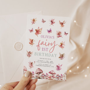 Fairy Eerste Verjaardag Waterverf Mushroom 1st Kaart