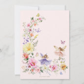 Fairy eerste verjaardag weelderige wilde bloem tui kaart (Achterkant)