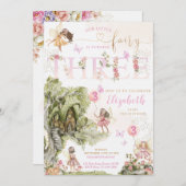 Fairy Eerste Verjaardagsbos Waterverf Kaart (Voorkant / Achterkant)