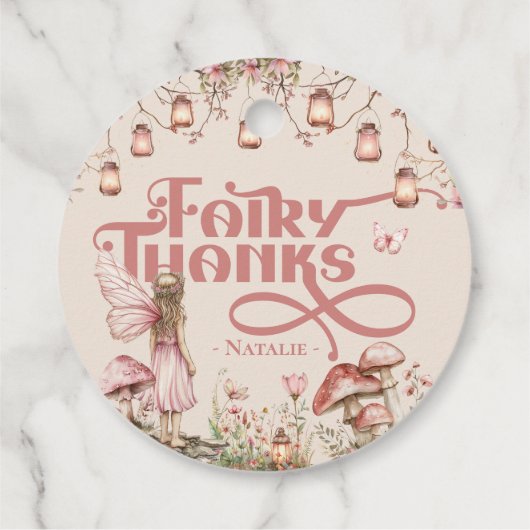 Fairy Eerste Verjaardagsfeest Thema Aangepast dank Bedankjes Labels (Achterkant)