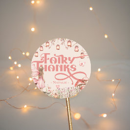 Fairy Eerste Verjaardagsfeest Thema Aangepast dank Ronde Sticker