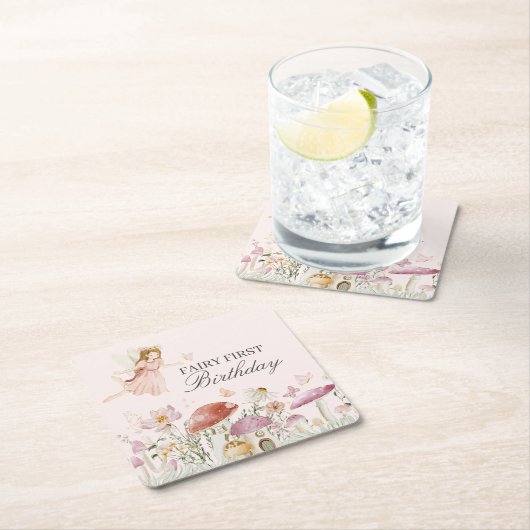 Fairy Eerste Verjaardagsfeestdecor Kartonnen Onderzetters (Insitu)