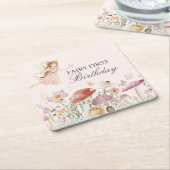 Fairy Eerste Verjaardagsfeestdecor Kartonnen Onderzetters (Schuin)