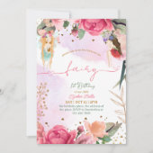 Fairy Eerste Verjaardagsfeestje Baby Meisje Kaart (Voorkant)