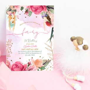 Fairy Eerste Verjaardagsfeestje Baby Meisje Kaart