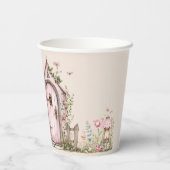 Fairy Eerste Verjaardagsfeestje Blush Roze Geperso Papieren Bekers (Achterkant)