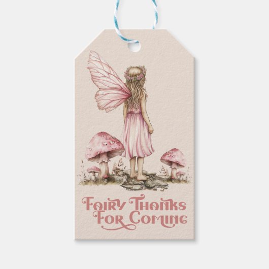 Fairy eerste verjaardagsfeestje gepersonaliseerd d cadeaulabel (Voorkant)