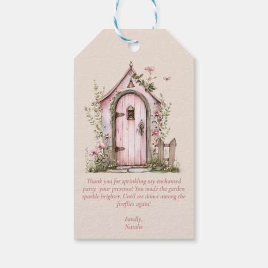 Fairy eerste verjaardagsfeestje gepersonaliseerd d cadeaulabel (Achterkant)