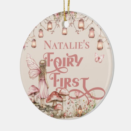 Fairy eerste verjaardagsfeestje gepersonaliseerd d keramisch ornament (Links)