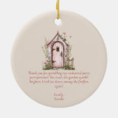 Fairy eerste verjaardagsfeestje gepersonaliseerd d keramisch ornament (Achterkant)