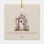 Fairy eerste verjaardagsfeestje gepersonaliseerd d keramisch ornament (Achterkant)