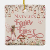 Fairy eerste verjaardagsfeestje gepersonaliseerd d keramisch ornament (Voorkant)
