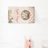 Fairy eerste verjaardagsfeestje gepersonaliseerd v spandoek (Insitu)