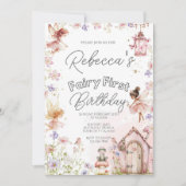 Fairy eerste verjaardagsfeestje kaart (Voorkant)